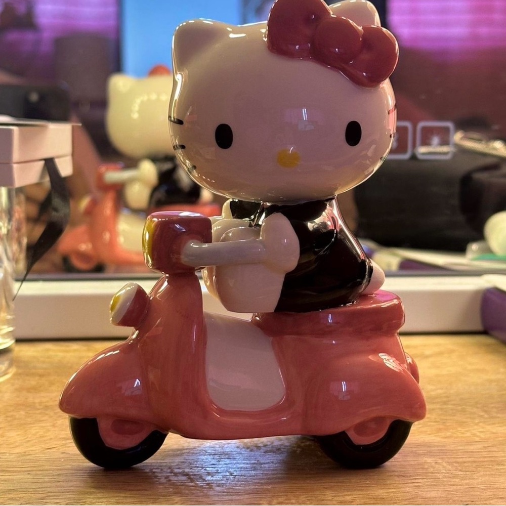 Hello Kitty Pink and White Scooter Figurine